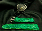 GREEN PYTHON LEATHER STRAP - Lac Crado 