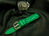 GREEN PYTHON LEATHER STRAP - Lac Crado 