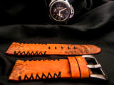 ORANGE TOAD LEATHER STRAP - Lac Crado 