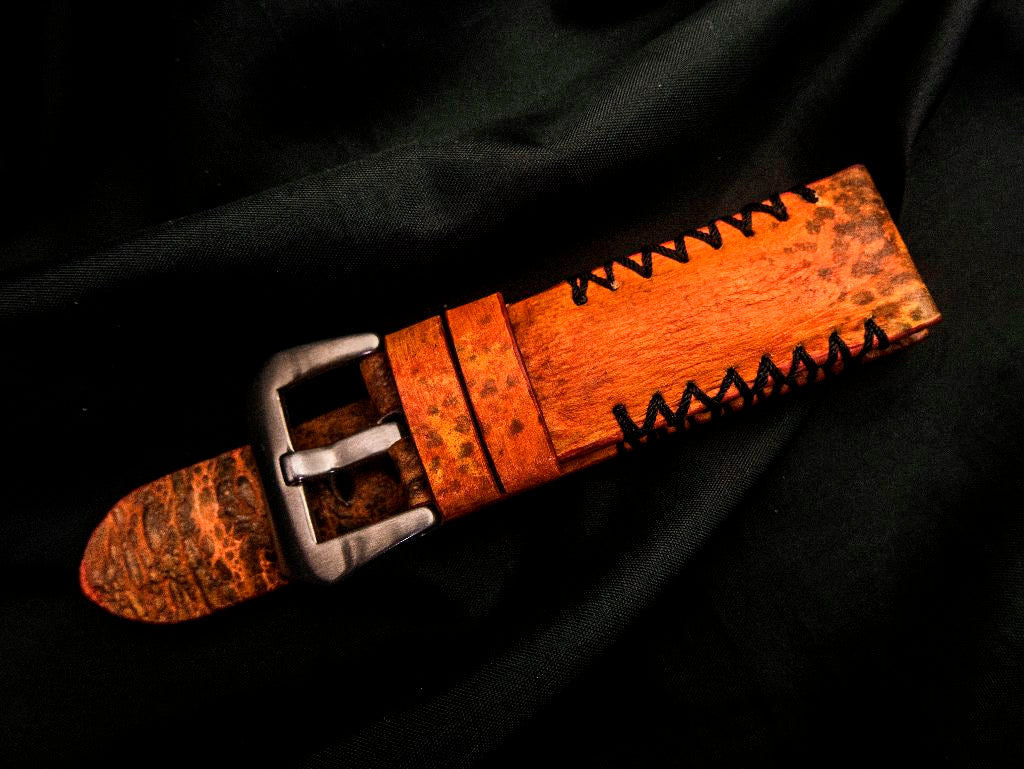 ORANGE TOAD LEATHER STRAP - Lac Crado 