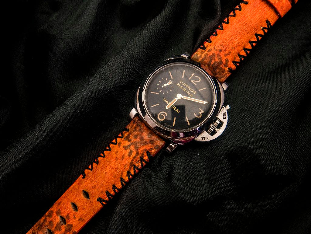 ORANGE TOAD LEATHER STRAP - Lac Crado 