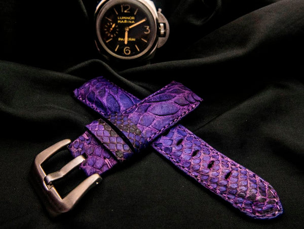 PURPLE PYTHON LEATHER STRAP - Lac Crado 