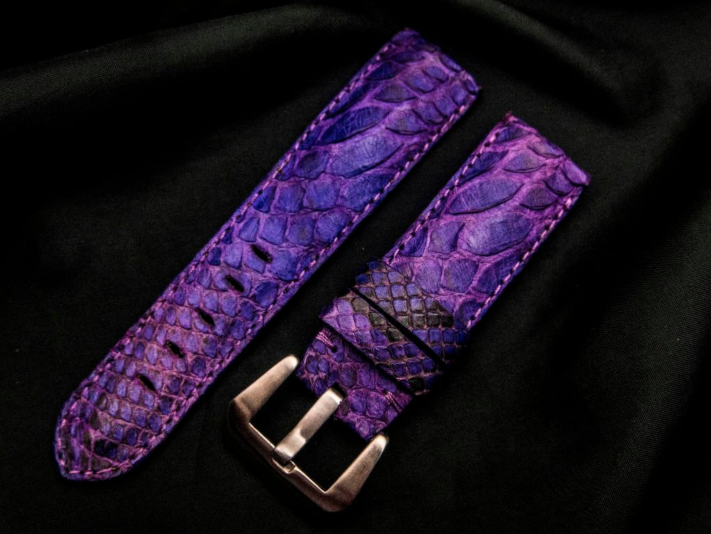 PURPLE PYTHON LEATHER STRAP - Lac Crado 