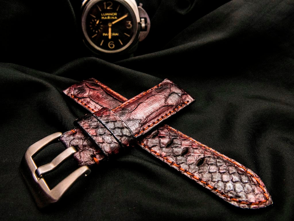 PINK PYTHON LEATHER STRAP - Lac Crado 