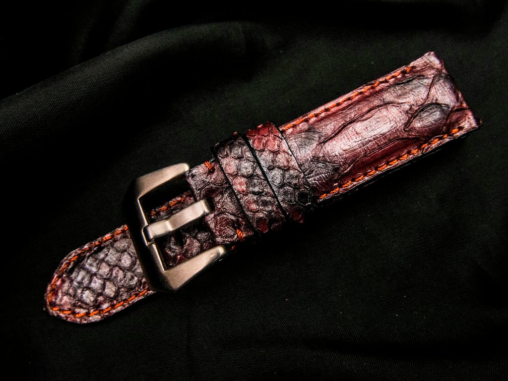 PINK PYTHON LEATHER STRAP - Lac Crado 