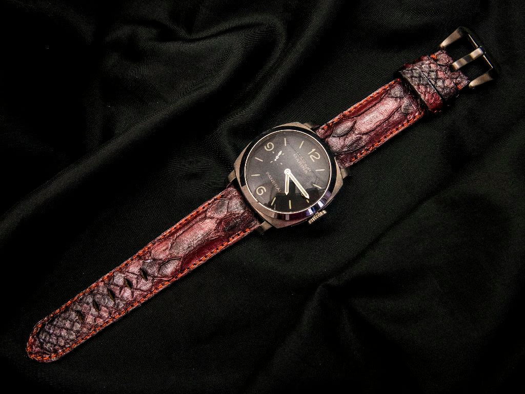PINK PYTHON LEATHER STRAP - Lac Crado 