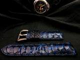 BLUE PYTHON LEATHER STRAP - Lac Crado 