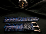 BLUE PYTHON LEATHER STRAP - Lac Crado 