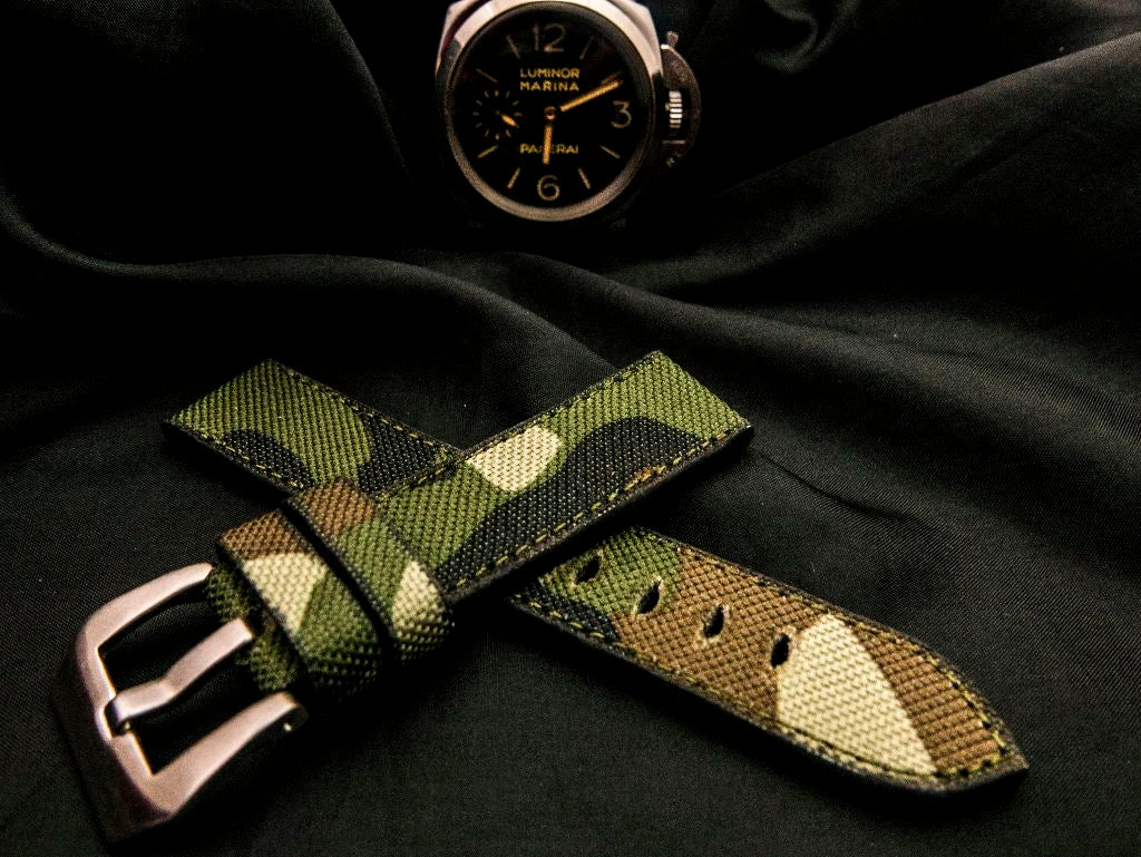 CAMO DENIM LEATHER STRAP - Lac Crado 