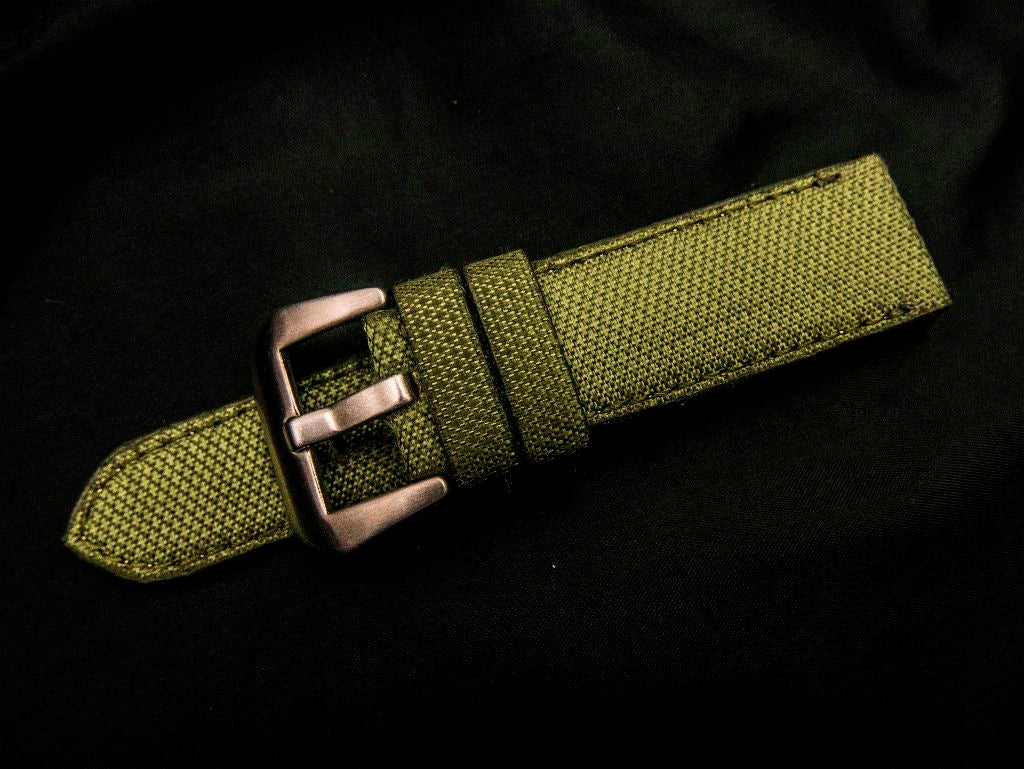 GREEN DENIM LEATHER STRAP - Lac Crado 