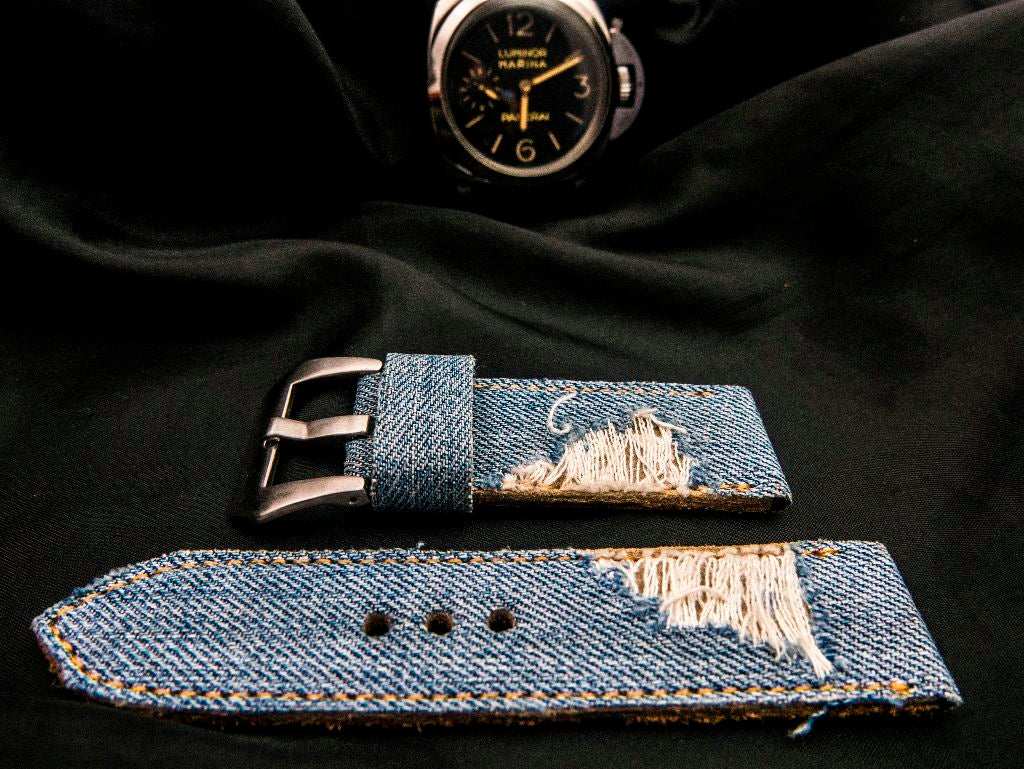 BLUE DENIM LEATHER STRAP - Lac Crado 