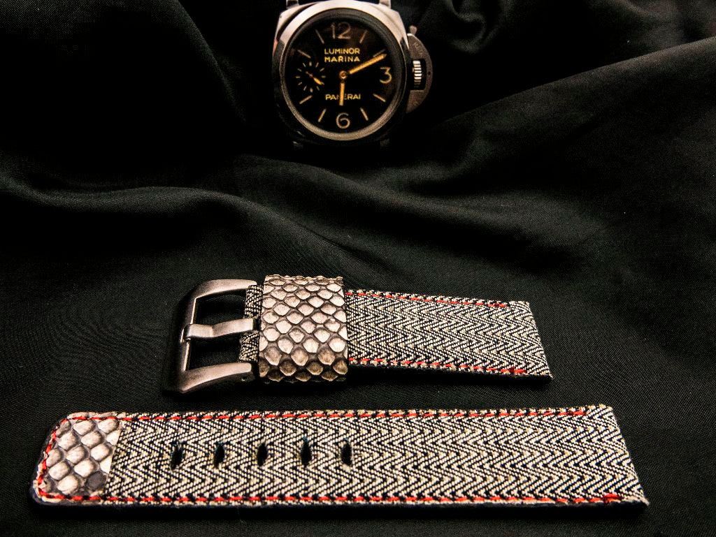 GREY DENIM LEATHER STRAP - Lac Crado 