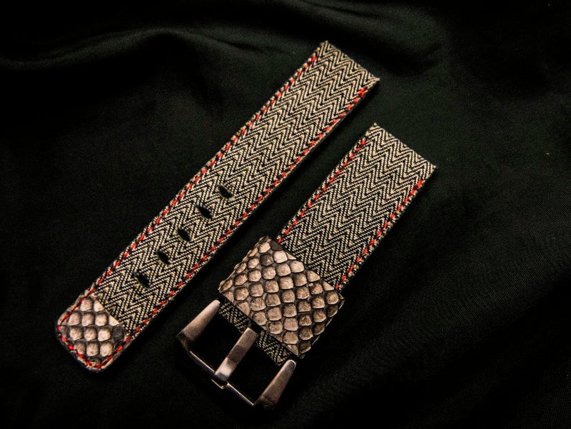 GREY DENIM LEATHER STRAP - Lac Crado 