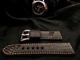 BLACK DENIM LEATHER STRAP - Lac Crado 