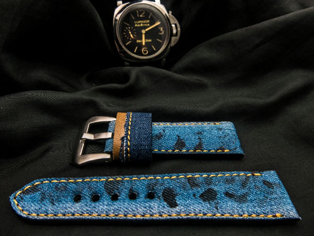 BLUE DENIM LEATHER STRAP - Lac Crado 