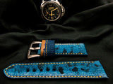 BLUE DENIM LEATHER STRAP - Lac Crado 