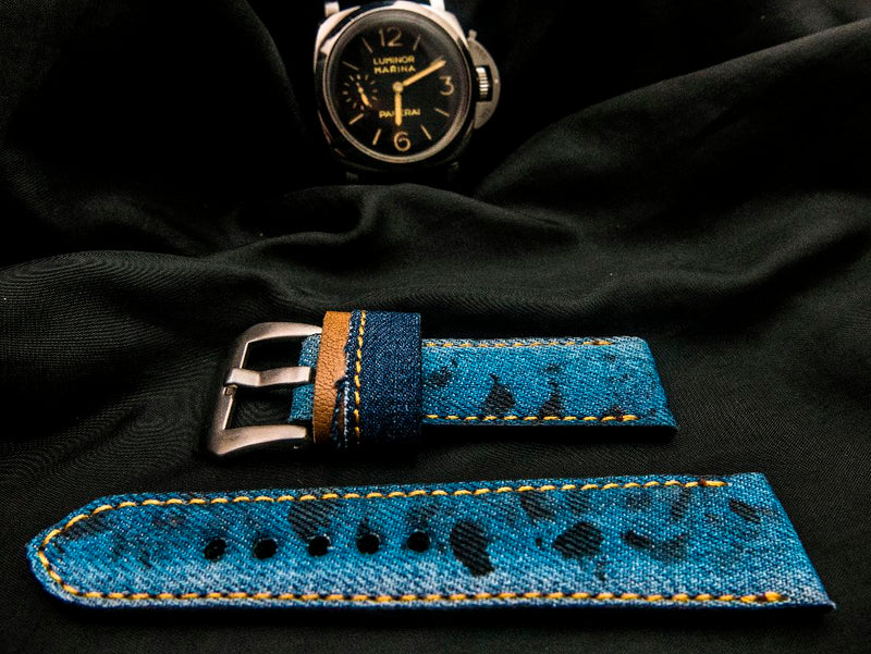 BLUE DENIM LEATHER STRAP - Lac Crado 