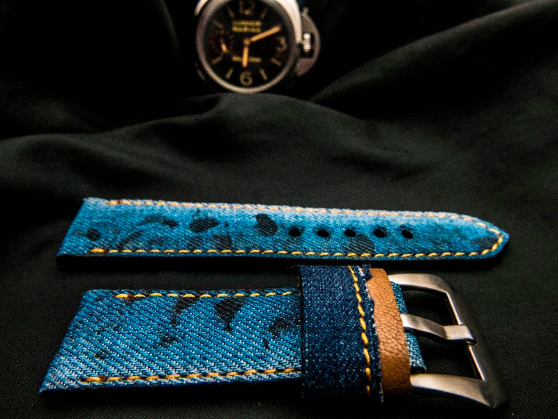 BLUE DENIM LEATHER STRAP - Lac Crado 