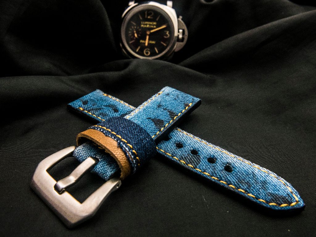 BLUE DENIM LEATHER STRAP - Lac Crado 