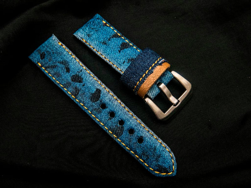 BLUE DENIM LEATHER STRAP - Lac Crado 