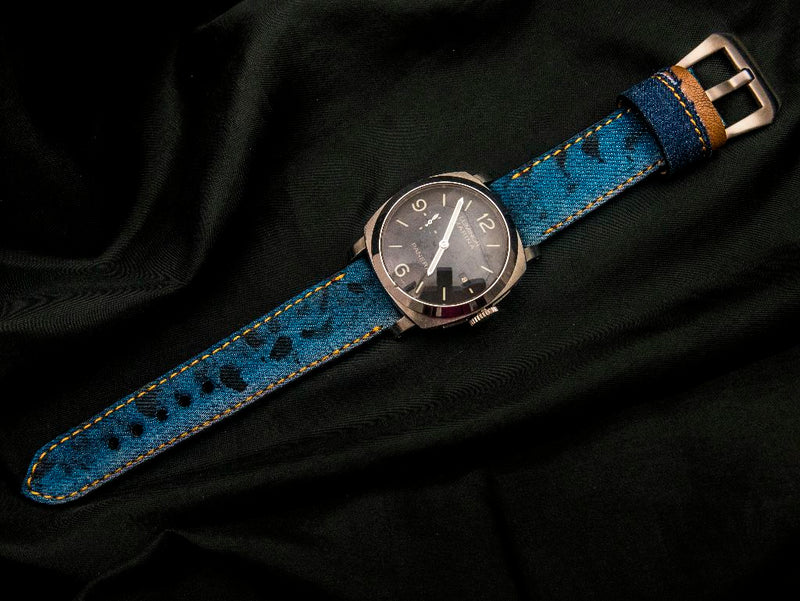 BLUE DENIM LEATHER STRAP - Lac Crado 
