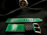 GREEN DENIM LEATHER STRAP - Lac Crado 