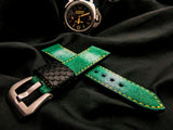 GREEN DENIM LEATHER STRAP - Lac Crado 