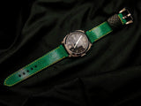 GREEN DENIM LEATHER STRAP - Lac Crado 