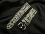 GREY CROCODILE BELLY LEATHER STRAP