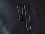 BLACK CROCODILE BELLY LEATHER STRAP