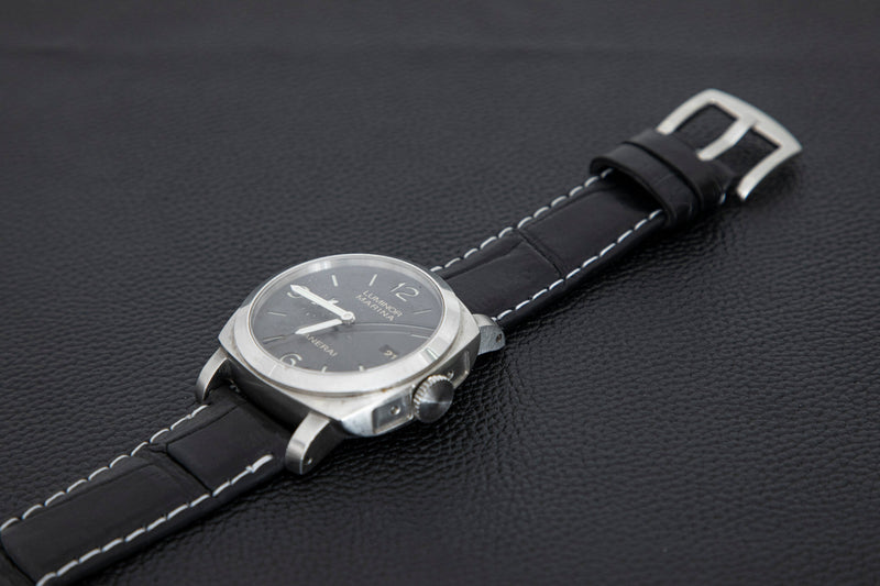 BLACK CROCODILE BELLY LEATHER STRAP - Lac Crado 