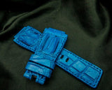 BLUE CROCODILE HORNBACK LEATHER STRAP