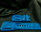 BLUE CROCODILE HORNBACK LEATHER STRAP