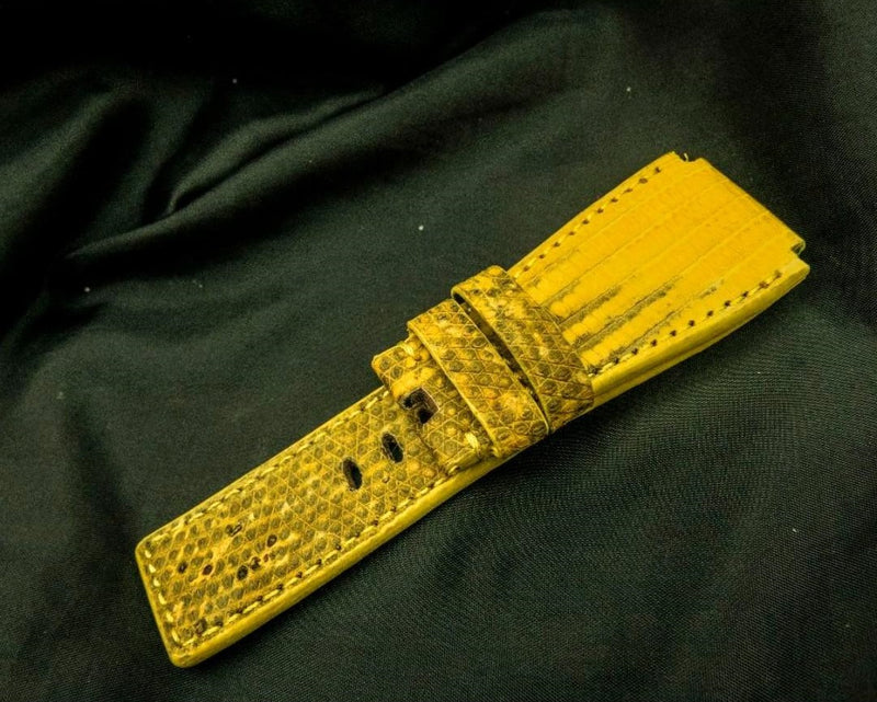 YELLOW LIZARD LEATHER STRAP