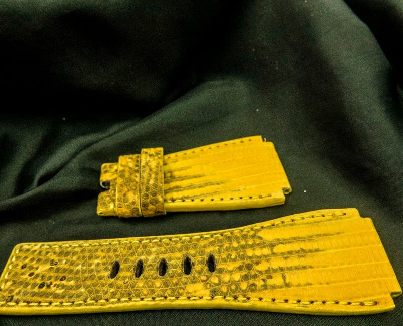 YELLOW LIZARD LEATHER STRAP