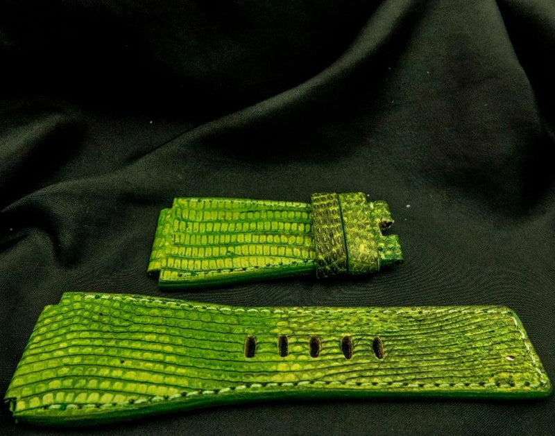 GREEN LIZARD LEATHER STRAP