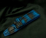BLUE&BLACK CROCODILE BELLY LEATHER STRAP