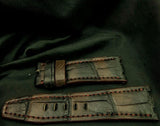 BROWN&BLACK CROCODILE BELLY LEATHER STRAP
