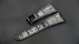 BLACK CROCODILE BELLY LEATHER STRAP