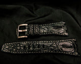 BLACK CROCODILE HORNBACK LEATHER STRAP - Lac Crado 