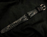 BLACK CROCODILE HORNBACK LEATHER STRAP - Lac Crado 