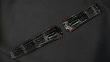 BLACK CROCODILE HORNBACK LEATHER STRAP