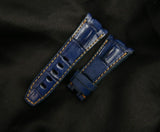 BLUE CROCODILE HORNBACK LEATHER STRAP