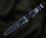 BLUE CROCODILE HORNBACK LEATHER STRAP