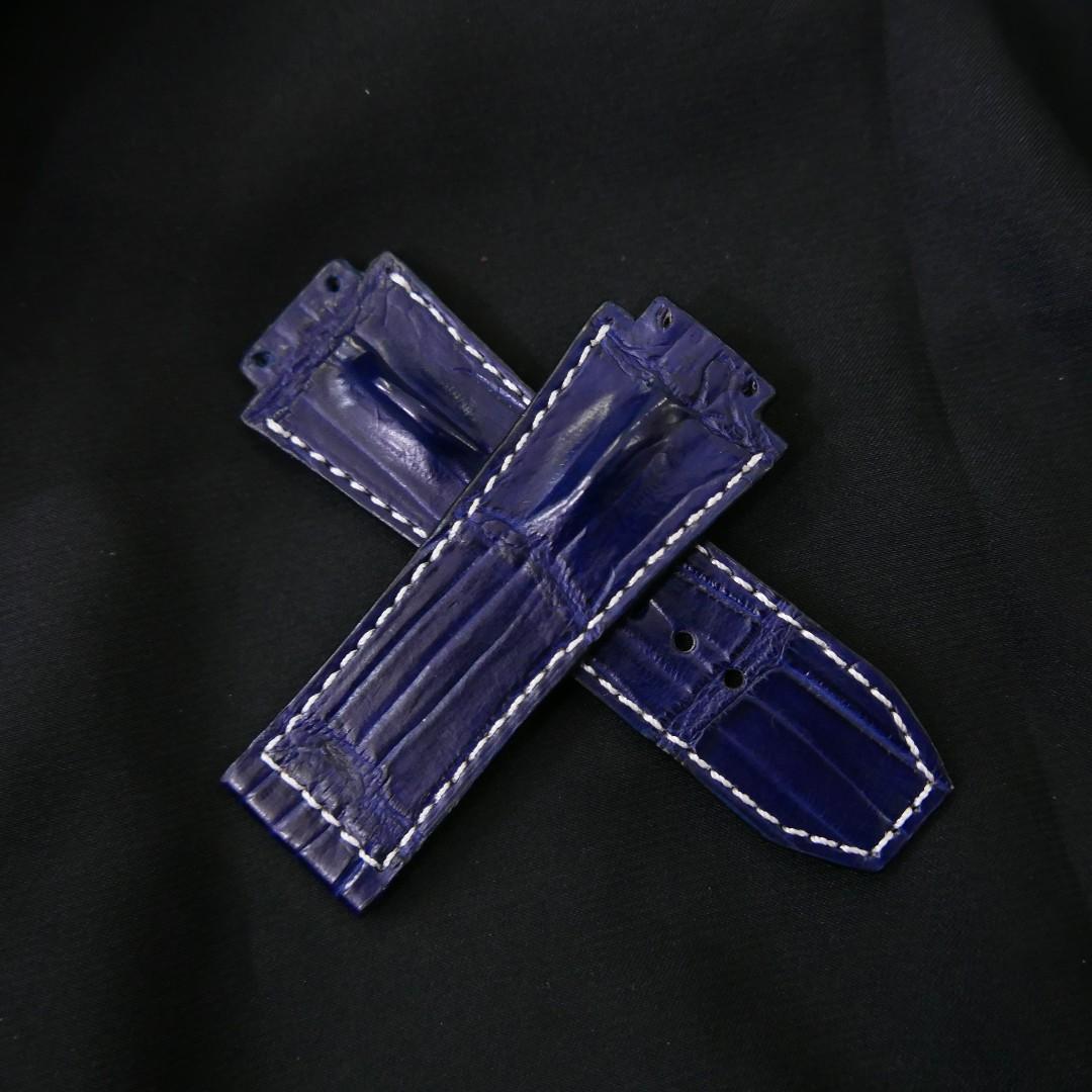 BLUE CROCODILE HORNBACK LEATHER STRAP