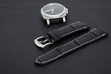 BLACK CROCODILE BELLY LEATHER STRAP - Lac Crado 
