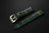 GREEN&GOLD CROCODILE BELLY LEATHER STRAP