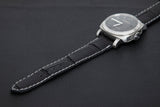 BLACK CROCODILE BELLY LEATHER STRAP - Lac Crado 