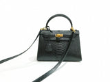 BLACK HANDMADE GENUINE PYTHON BAG