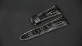 DARK GREY CROCODILE HORNBACK LEATHER STRAP - Lac Crado 